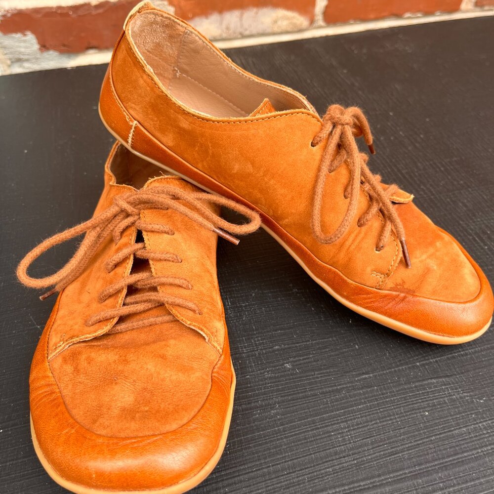 Vivo Barefoot Orange Suede Lace-Up Sneakers